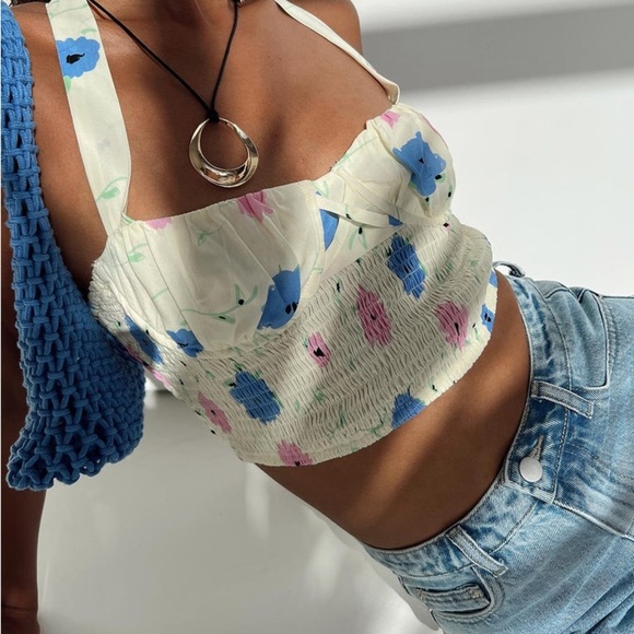 Princess Polly Tops - Princess Polly Lemonade Floral Cropped Top